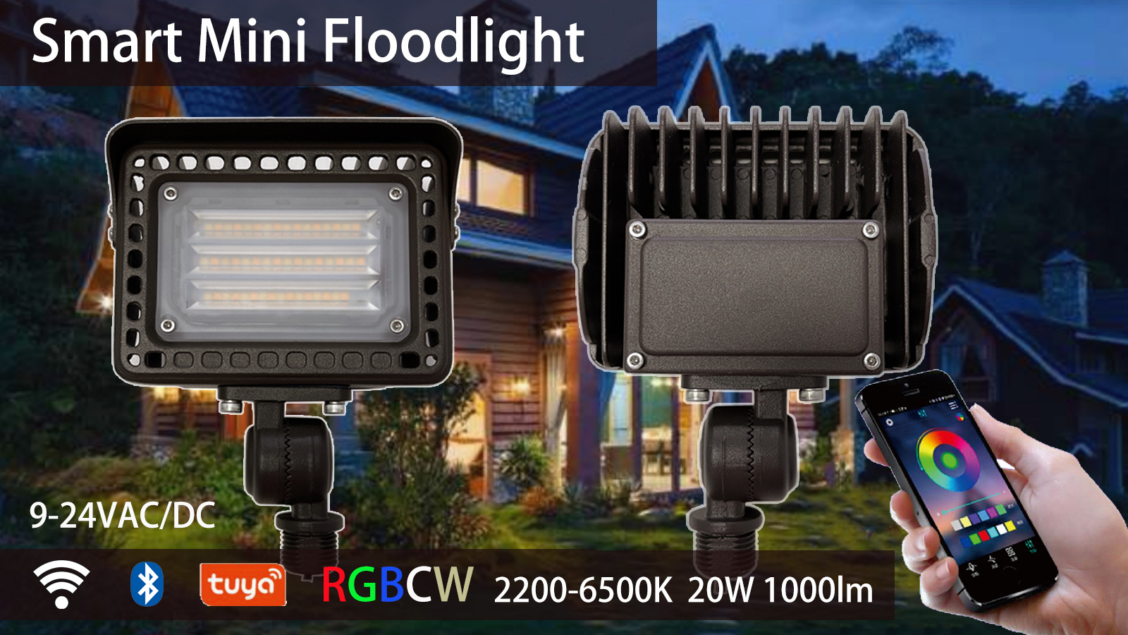 smart mini flood light 12v